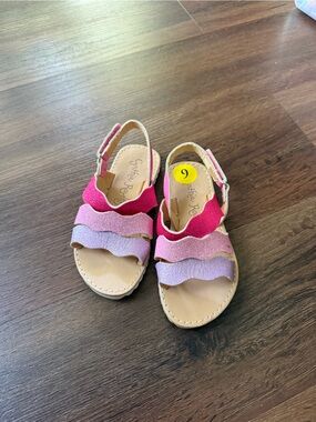 Children's Pink & Lavender Glitter Strap Sandals - Kids Shoes